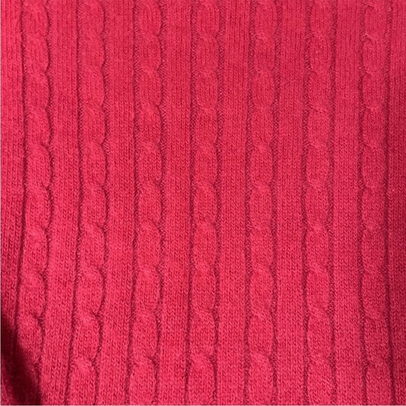 Vintage Sag Harbor Cable Knit Turtleneck Sweater Cotton Ramie Angora Size Large - Picture 2 of 6